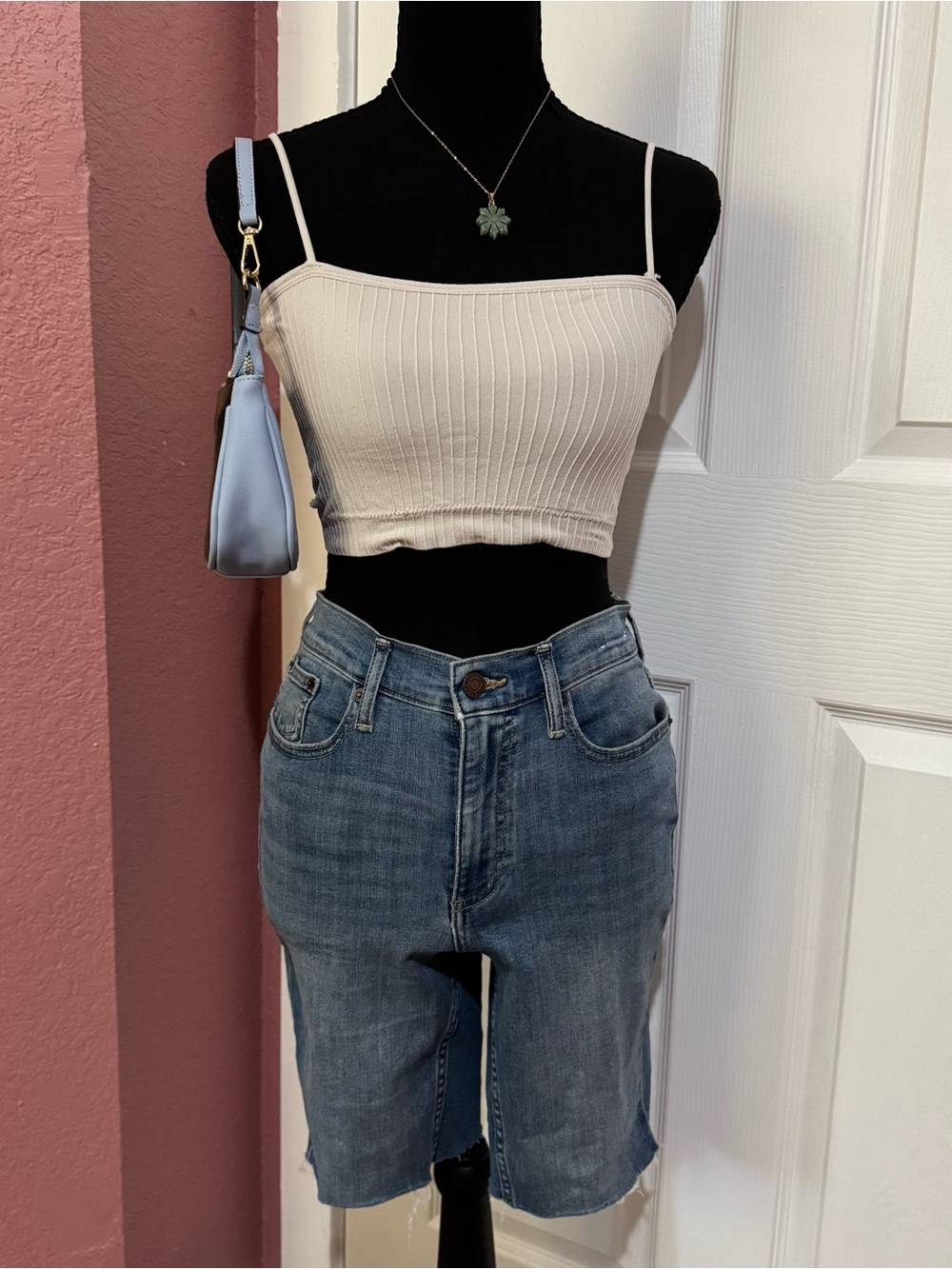 Calvin Klein Jeans light blue cropped high-rise denim